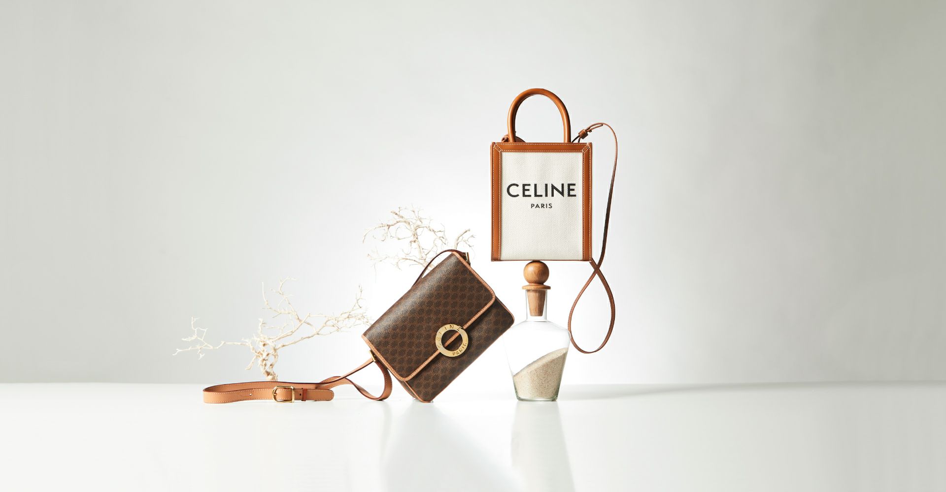 Shop CELINE Flap 2020-21FW Small Triomphe Wallet In Textile And