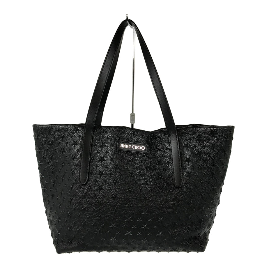 美品 JIMMY CHOO PIMLICO N/S BLACK TOTE BAG PIMLICO/S N/S | Black Leather Tote Bag with Stars | Autumn