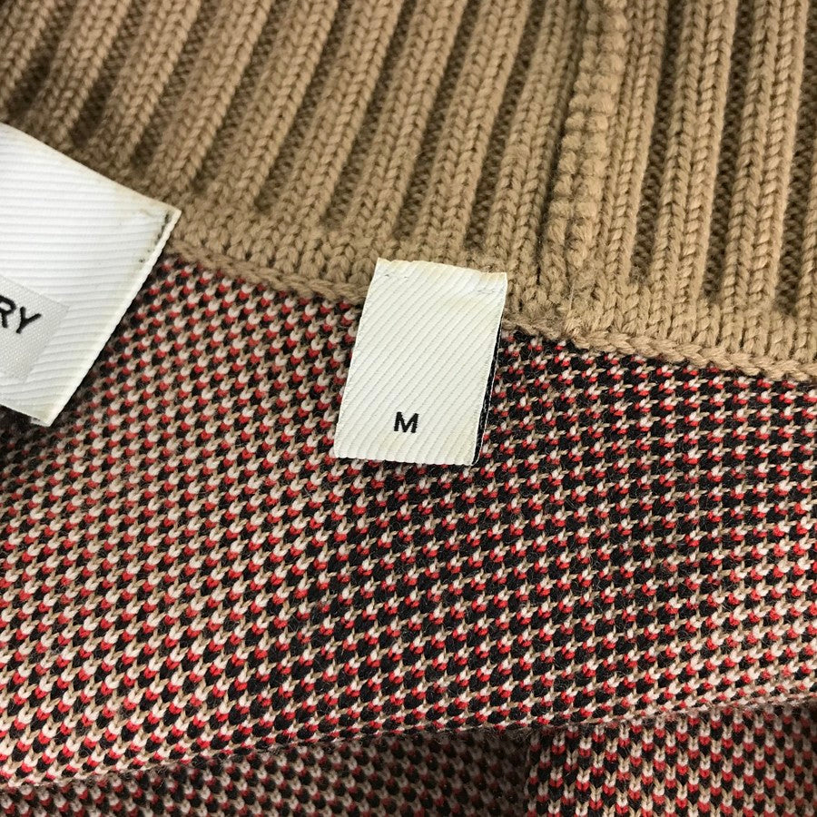 BURBERRY バーバリー 8039153 ノバチェック ジャカード カーディガン ライトブラウン系 ベージュ系 M【美品】【中古】 バーバリー(BURBERRY)バーバリー ノバチェック カーディガン 衣料品