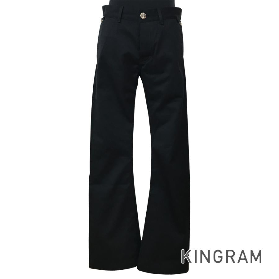 チノパン chrome hearts chinos black 32 CHROME HEARTS RS BOOTLEG CHINO #32 Cotton Leather Men's Chinos