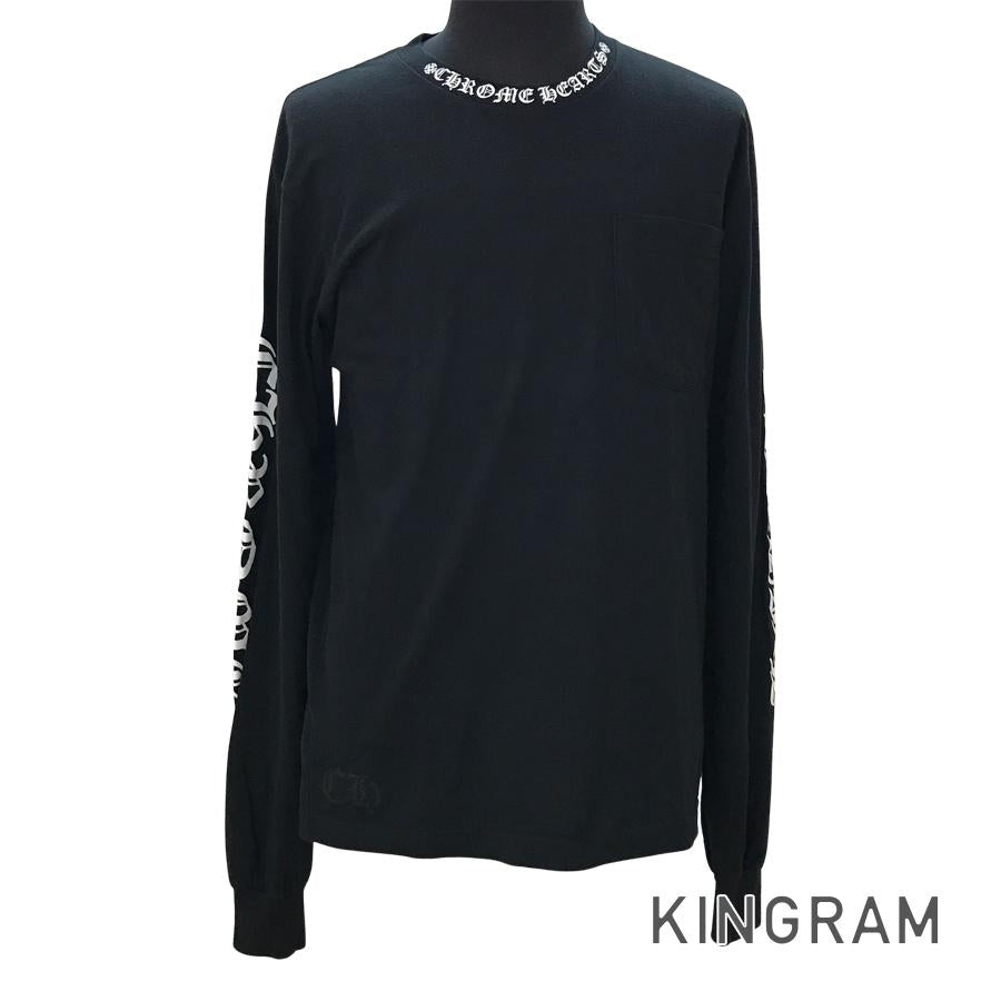 CHROME HEARTS Neck logo print long T-shirt #M Men's T-shirt