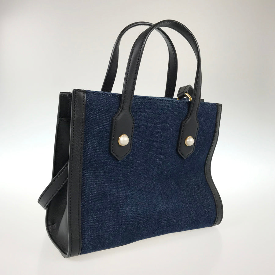 GUCCI トートバッグ　袋有り フック クロージャー付き スモール トートバッグ ・ブラック レザー