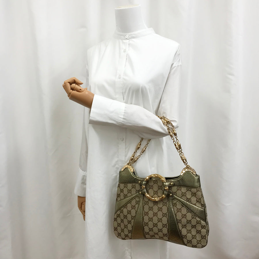 GUCCI Bamboo GG canvas 135962 Hand bag – kingram-japan