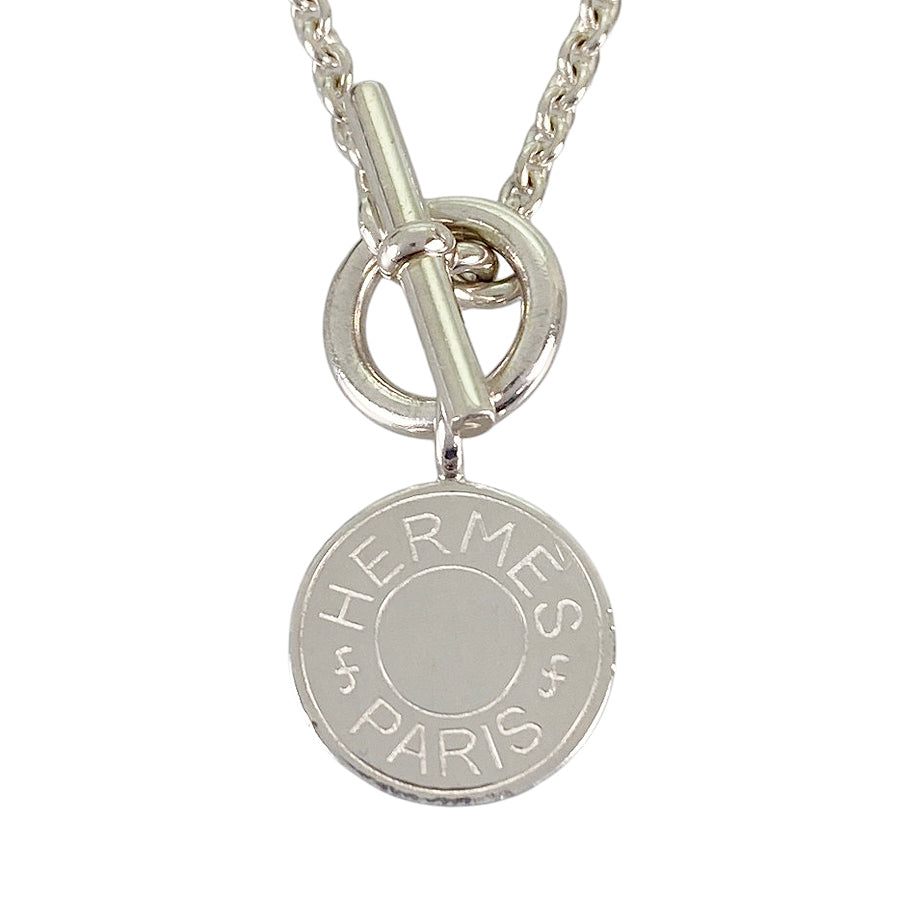アクセサリー HERMES Sellier Silver Necklace vintage HERMES Sellier Amulet Necklace – kingram-japan