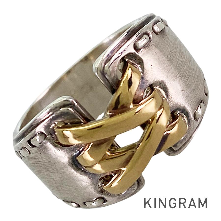 HERMES メキシコリング Mexico Corset シルバー/ゴールド51 HERMES Mexican double corset Ring – kingram-japan