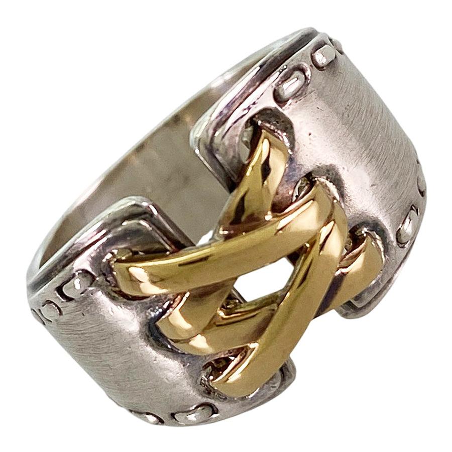 HERMES メキシコリング Mexico Corset シルバー/ゴールド51 HERMES Mexican double corset Ring – kingram-japan