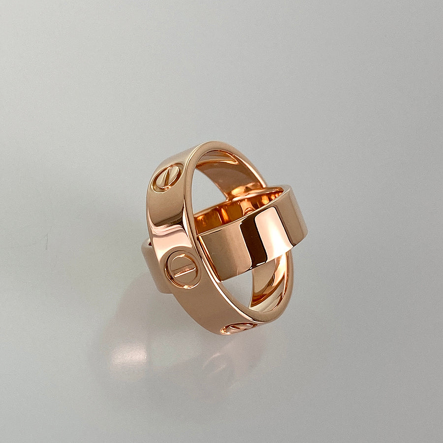 Cartier Love Ring YG 10号　#50 Cartier Love Ring Classic Model 18K White Gold Size 10.5