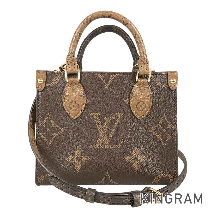 Louis Vuitton ハンドバッグ ブラウン ベージュ LOUIS VUITTON Monogram Reverse On The Go BB M46839 Hand bag