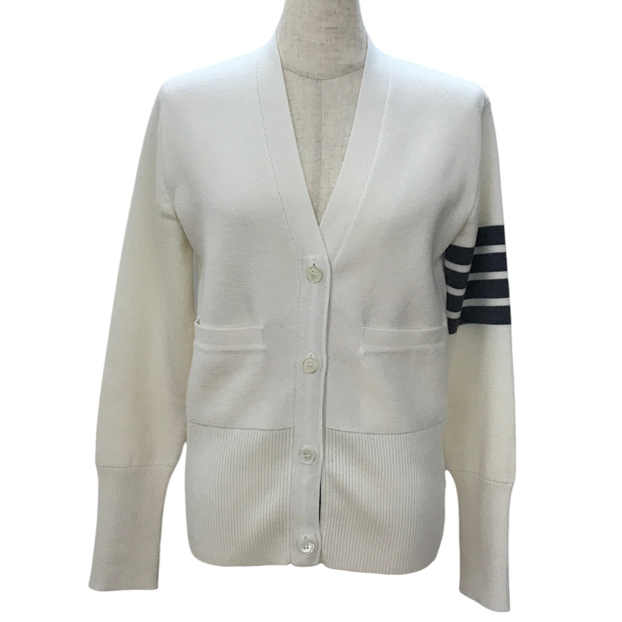 THOM BROWNE 4-BAR V-neck FKC207A-00014-100 Women's Cardigan