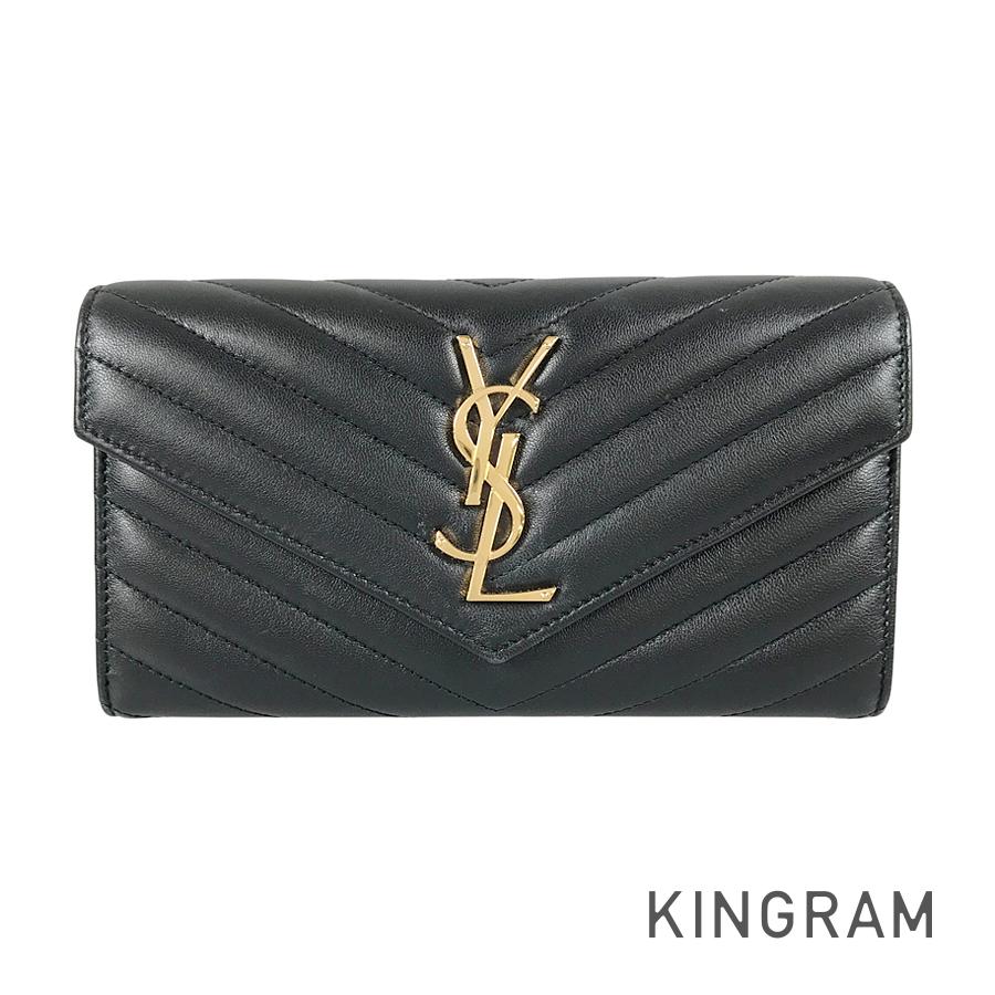 小物 Yves Saint Laurent Cassandra long wallet SAINT LAURENT Cassandra Matelasse Large Flap Wallet GNC372264 Long