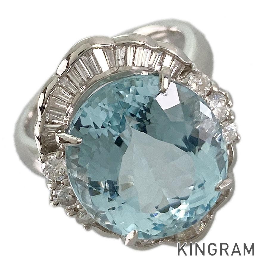 Ring Platinum Aquamarine Diamond – kingram-japan
