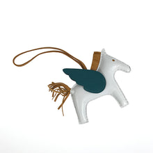 Load image into Gallery viewer, HERMES Z engraved (made in 2021) light blue blue green brown Bag charm
