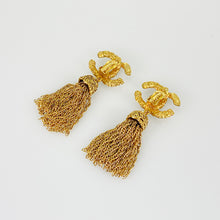 Load image into Gallery viewer, CHANEL Fringe Tassel Vintage COCO Mark Earring
