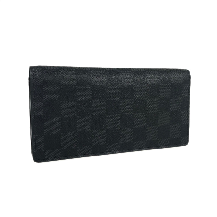 Louis Vuittonブラック LOUIS VUITTON Damier Graphite Portefeuille Brazza N62665