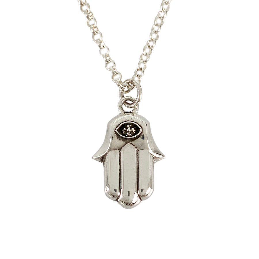 CHROME HEARTS Hamsa Hand Charm Roll Chain Necklace