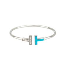 Load image into Gallery viewer, TIFFANY&amp;Co. T wire diamond 9 stone Bangle
