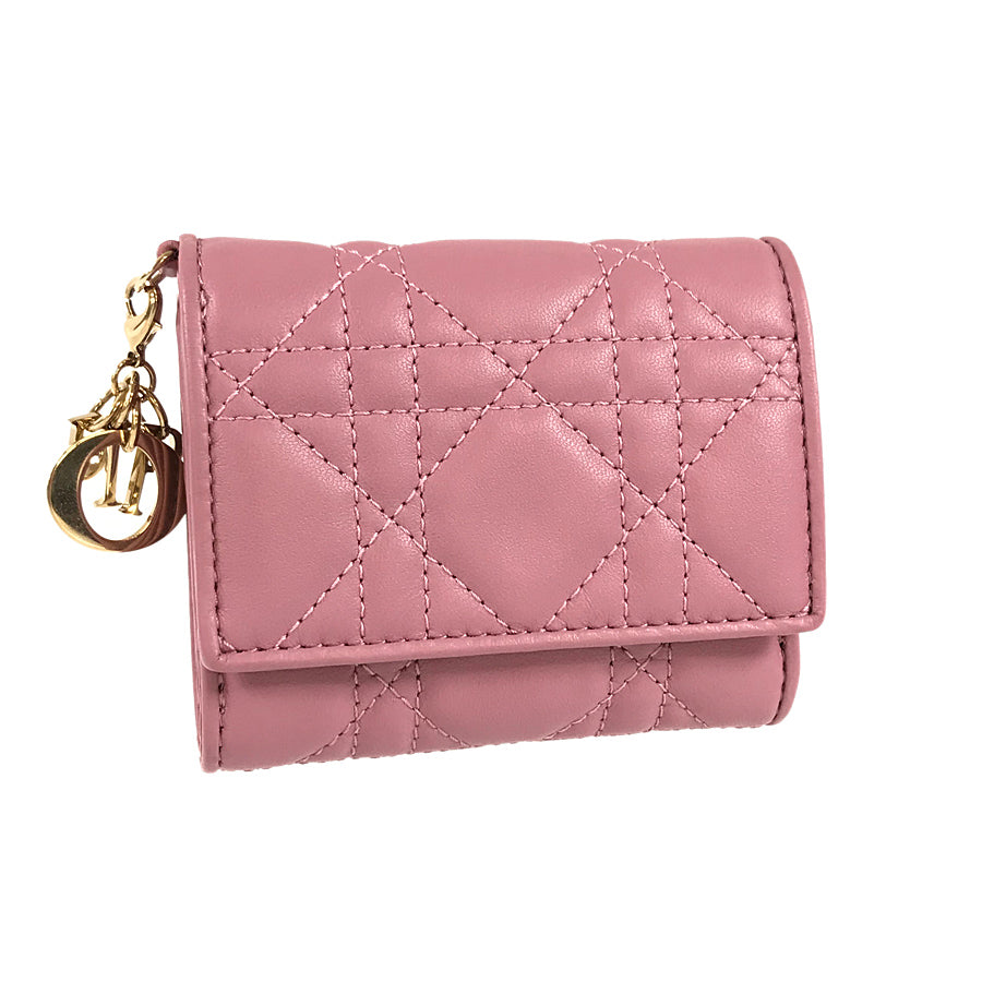 Dior Lotus Wallet Lady Dior Compact Wallet Small Wallet Tri-fold