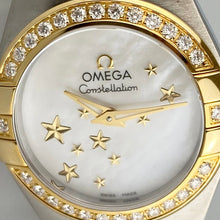 Load image into Gallery viewer, OMEGA Brushed shell dial Star bezel diamond Finished Battery replacedquartz Women&#39;s Watches
