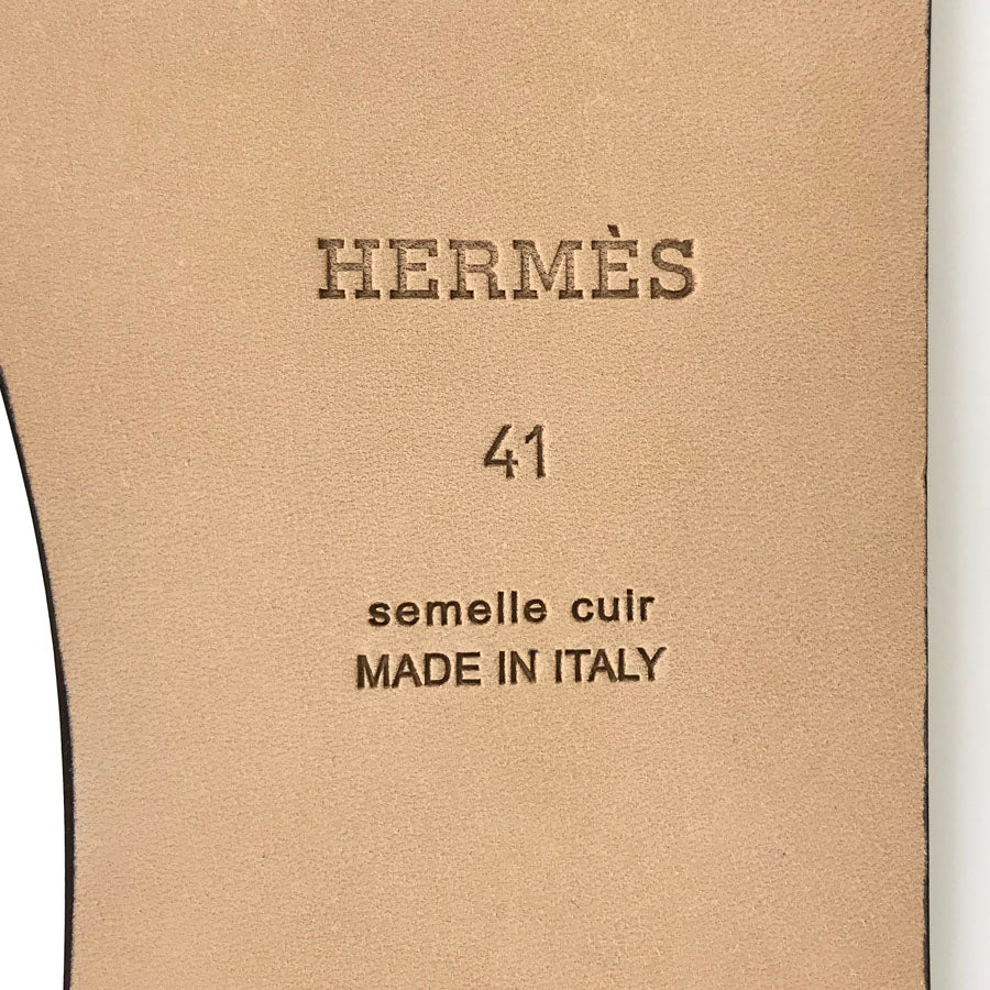 HERMES Izmir H logo flat Men's Sandals – kingram-japan