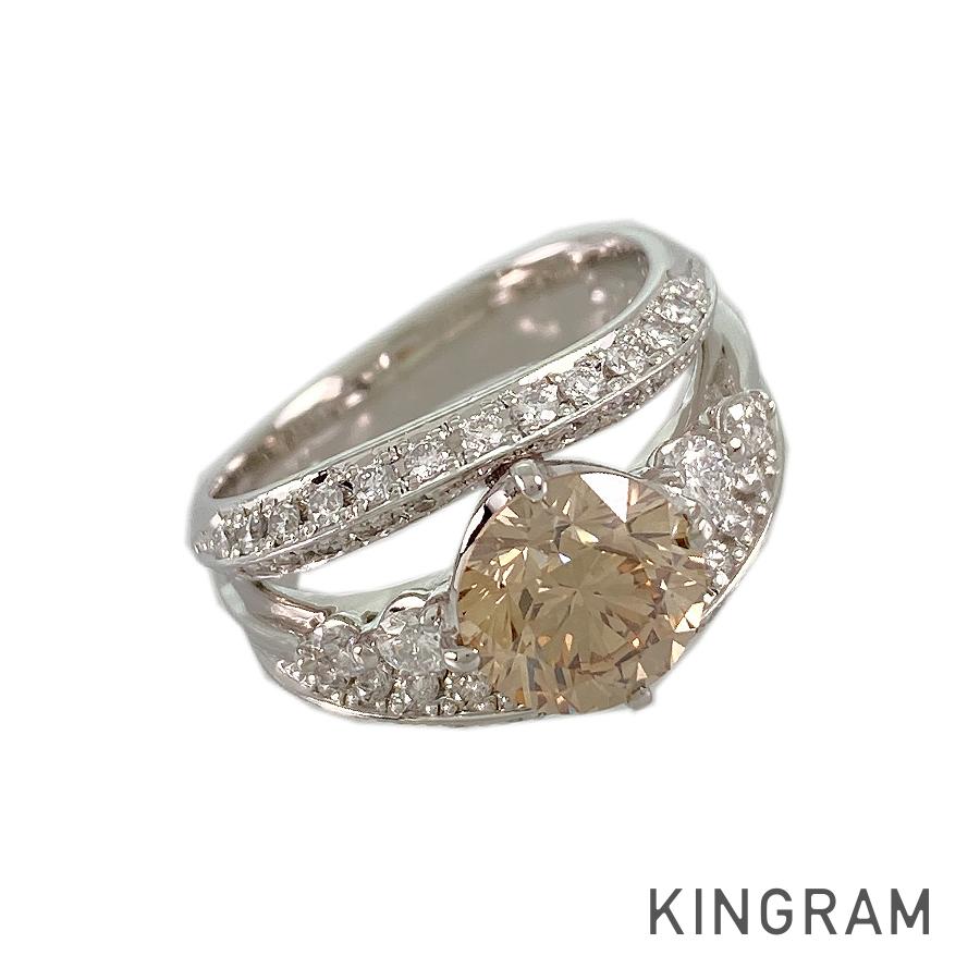 Ring Platinum diamond brown diamond – kingram-japan
