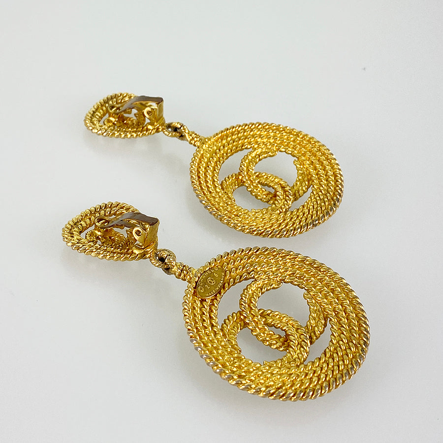 CHANEL COCO Mark Vintage Circle Swing Earring