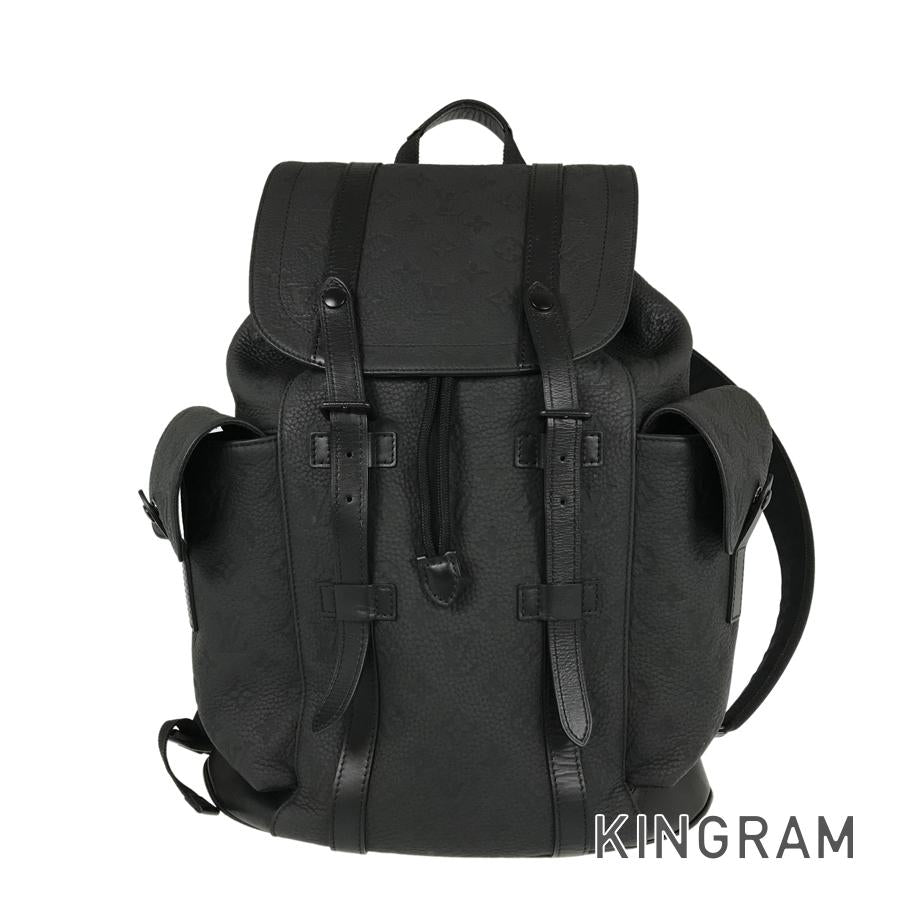 LOUIS VUITTON Monogram Taurillon Clemence Christopher MM Backpack